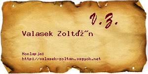 Valasek Zoltán névjegykártya